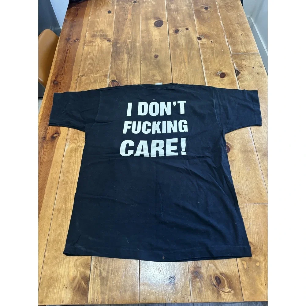 Vintage 90s ACUMEN Transmissions From Eville T-Shirt I Don't F***ing Care XL